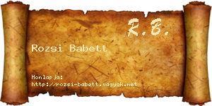 Rozsi Babett névjegykártya